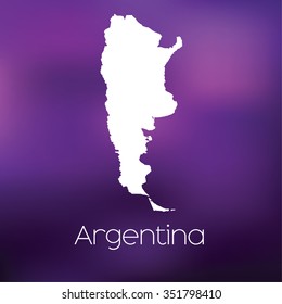 A Map of the country of Argentina