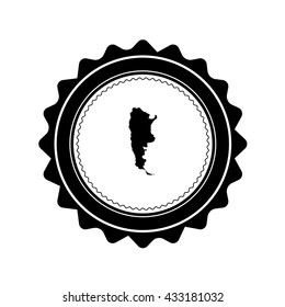 A Map of the country of Argentina