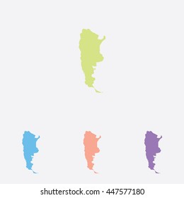 A Map of the country of Argentina