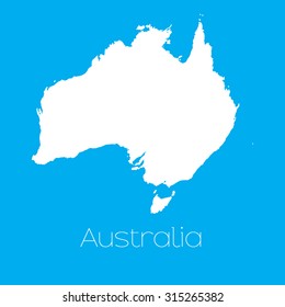 A Map of the country of Australia
