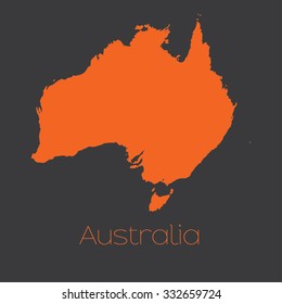 A Map of the country of Australia