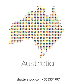 A Map of the country of Australia