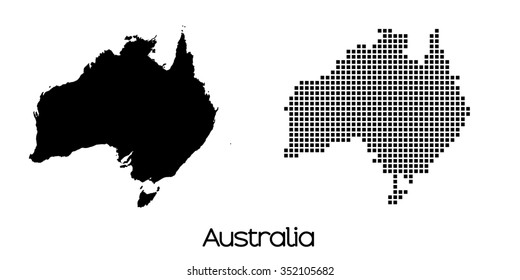 A Map of the country of Australia