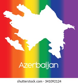 A Map of the country of Azerbaijan