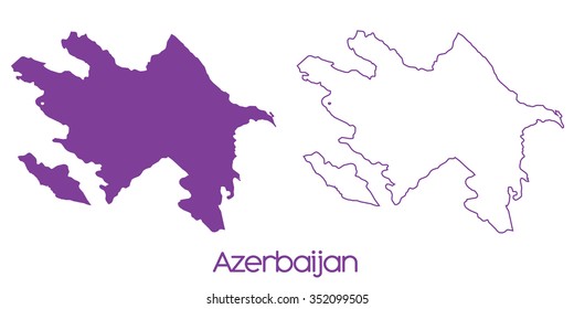 A Map of the country of Azerbaijan