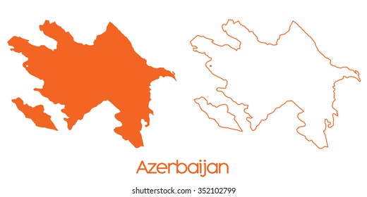 A Map of the country of Azerbaijan
