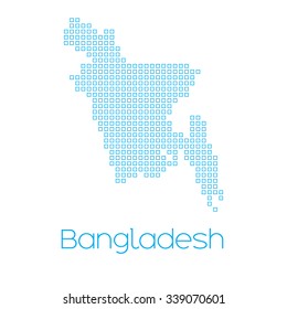 A Map of the country of Bangladesh