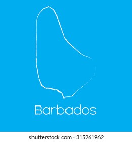 A Map of the country of Barbados