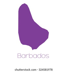 A Map of the country of Barbados