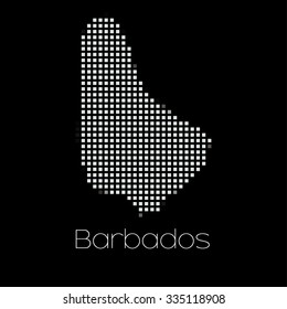 A Map of the country of Barbados