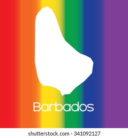 A Map of the country of Barbados