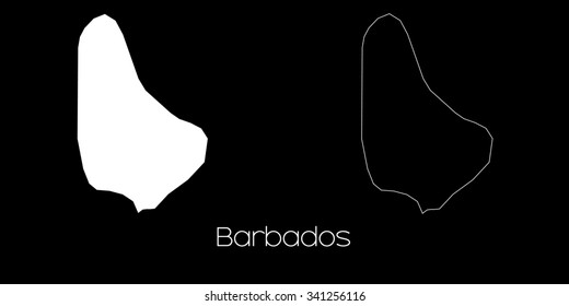A Map of the country of Barbados