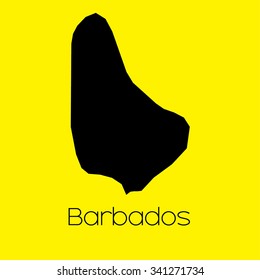 A Map of the country of Barbados