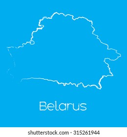 A Map of the country of Belarus