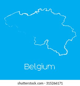 A Map of the country of Belgium