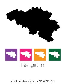 A Map of the country of Belgium