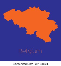A Map of the country of Belgium