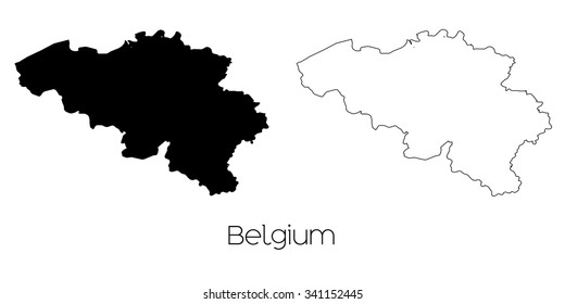 A Map of the country of Belgium