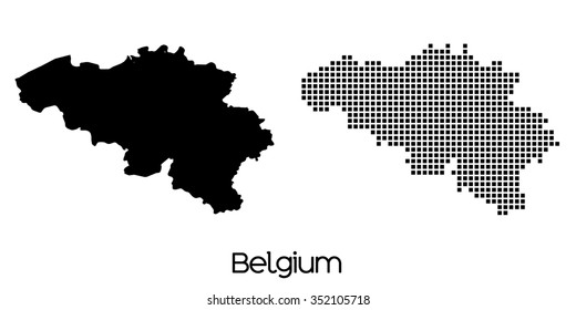 A Map of the country of Belgium