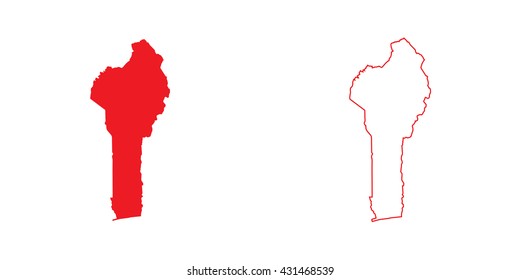 A Map of the country of Benin