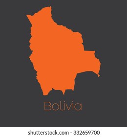 A Map of the country of Bolivia