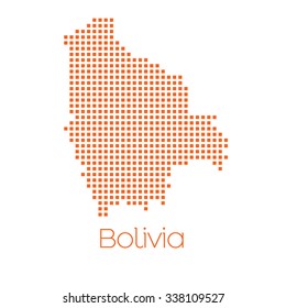A Map of the country of Bolivia