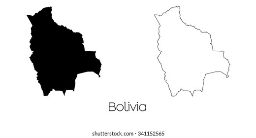 A Map of the country of Bolivia