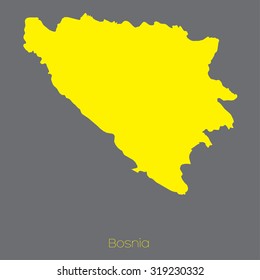 A Map of the country of Bosnia