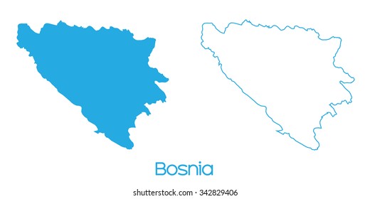 A Map of the country of Bosnia