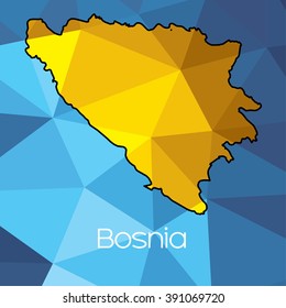 A Map of the country of Bosnia
