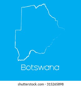 A Map of the country of Botswana