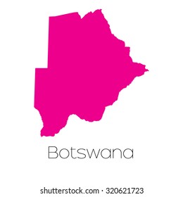 A Map of the country of Botswana