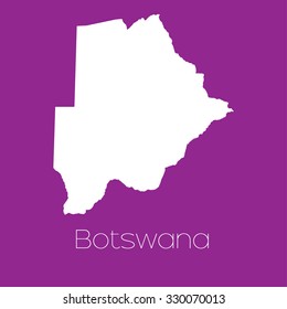 A Map of the country of Botswana