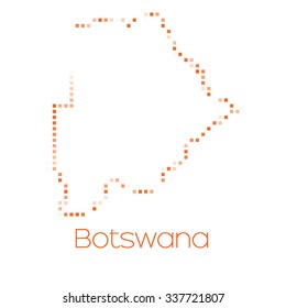 A Map of the country of Botswana