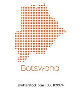 A Map of the country of Botswana
