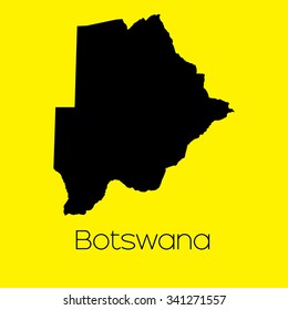A Map of the country of Botswana