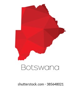 A Map of the country of Botswana