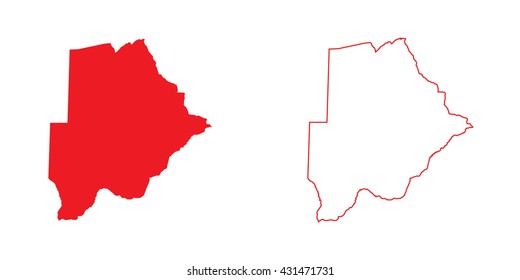 A Map of the country of Botswana