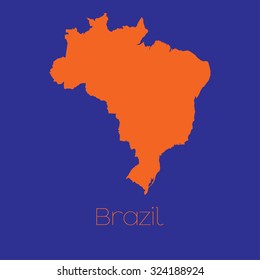 A Map of the country of Brazil