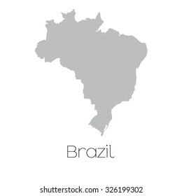 A Map of the country of Brazil
