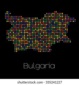 A Map of the country of Bulgaria