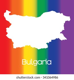 A Map of the country of Bulgaria