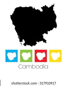 A Map of the country of Cambodia