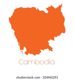 A Map of the country of Cambodia