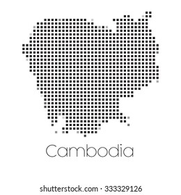 A Map of the country of Cambodia