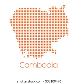 A Map of the country of Cambodia