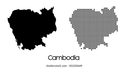 A Map of the country of Cambodia