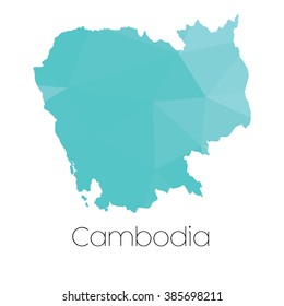A Map of the country of Cambodia
