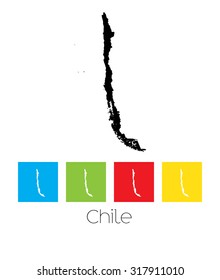 A Map of the country of Chile