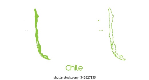 A Map of the country of Chile